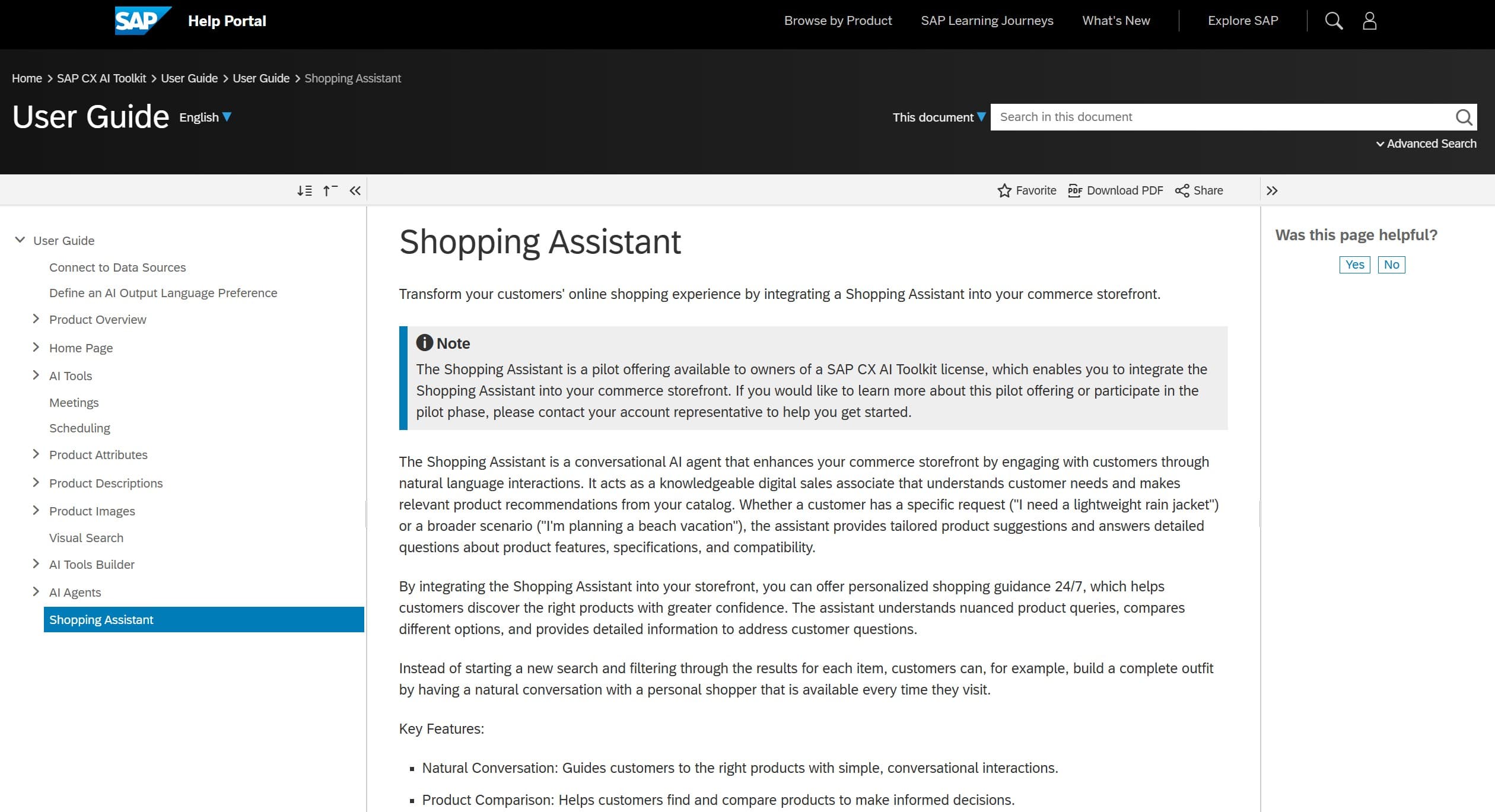 SAP Shopping Assistant